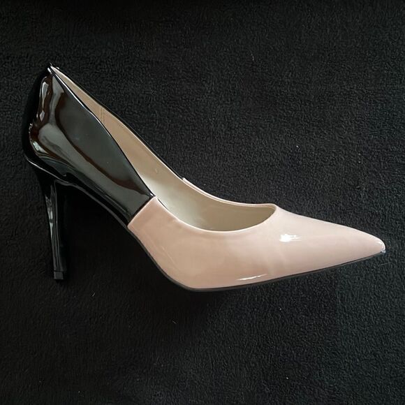 Jennifer Lopez Women's Pink Black Pointed Toe Patent Leather Heel Pumps - Picture 6 of 16